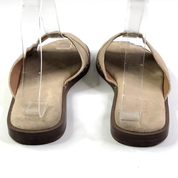 Franco Sarto Riviera gold metallic studded leather slides mules summer 7.5 - Picture 3 of 11